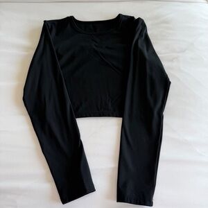 Black Long Sleeve Workout Top